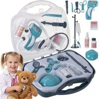 KRUZZEL Spielzeug-Arztkoffer Kinder Arztkoffer Rollenspiel-Set mit Licht- und Soundfunktionen, (Arztkoffer Rollenspiel-Set für Kinder ab 3 Jahren mit Zubehör, 13-teiliges Kinder-Arztkoffer-Spielset mit Licht, Sound und Zubehör), Rollenspiel Arzt Lich