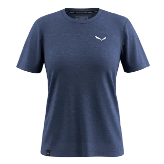 SALEWA - Eagle Minilogo Merino T-Shirt Damen - Blau (Gr.42)