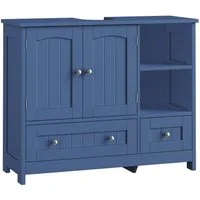 Homfa Waschbeckenunterschrank Unterschrank Badezimmerschrank mit 2 Schubladen und 2 Türen, Breite 80 cm, freistehend