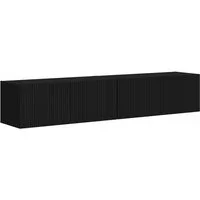 vidaXL TV-Wand TV-Wandschrank 2 stk. Schwarz Holzwerkstoff, (2-St)
