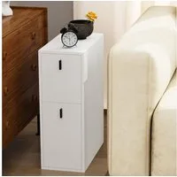 JEOBEST Nachttisch Nachtschrank Beistelltisch mit 2 Schubladen, Schmal, Moderner Nachtkommode für Schlafzimmer 25x50x70cm