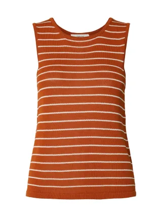 selected women - SLWMOON SUS SL KNIT TOP NOOS Potters Clay - Gr. - XS