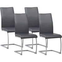 Albatros International Freischwinger Freischwinger MURANO 4er Set grau kunstleder Modernes Design (4er Set, Grau), Esszimmerstuhl Schwingstuhl mit modernem Design, dicke Polsterung