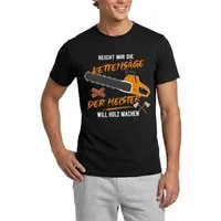 Spreadshirt T-Shirt Der Meister Will Holz Machen Lustige Geschenkidee Holzfäller Männer T- (1-tlg)