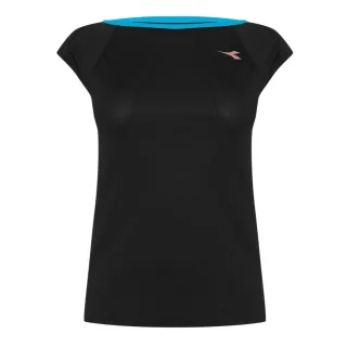 Diadora - T-Shirt für Damen, Rundhalsausschnitt (Schwarz)