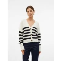 Vero Moda Strickjacke VMLEA LS V-NECK CUFF CARDIGAN NOOS Kunstfaser, regular fit