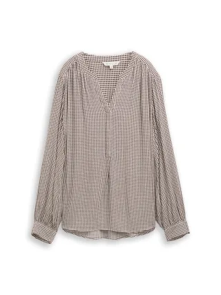 Tom Tailor - Bluse aus Viskose small brown dot print - Gr. - 36
