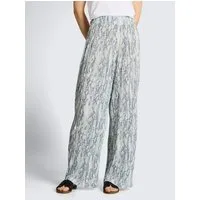 TOM TAILOR Denim Stoffhose Hosen & Chino Crinkle Wide Leg Hose mit Schlangenprint