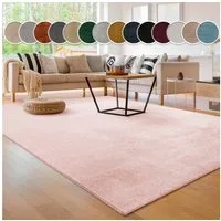 Paco Home Teppich Cadiz 630, rechteckig, Höhe: 14 mm, Uni-Farben, besonders weich, waschbar, auch als Läufer erhältlich