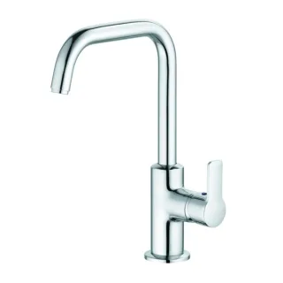 Kludi Pure&easy Waschtischarmatur 370230565 chrom, DN 15, schwenkbarer Auslauf, mit Metall-Ablaufgarnitur