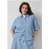 s.Oliver Kurzarmbluse Bluse Denim-Bluse im Relaxed Fit