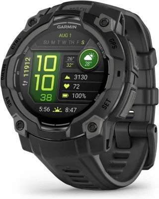 Garmin Instinct 3 [inkl. Silikonarmband schwarz] 45mm Aluminiumgehäuse schwarz
