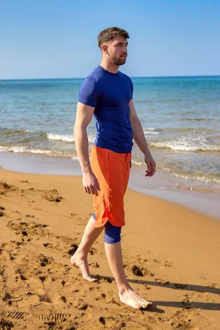 Marina Orange Modest Badeshorts für Herren