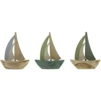 Home-trends24.de Dekofigur Segelboot Deko Klein Figur Maritim Badezimmer Dekoration Skulptur