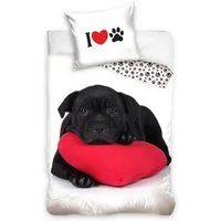 Carbotex Bettwäsche Labrador Retriever - Bettwäsche-Set mit Wendemotiv, 135x200 & 80x80, Baumwolle, 100% Baumwolle