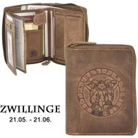 Greenburry Geldbörse Vintage Sternzeichen (oA), Reißverschlussbörse, Portemonnaie, Sternzeichen Zwillinge