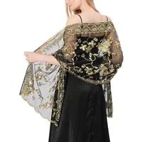 Zaewry Modeschal Schals und Tücher für Abendkleider – Elegante, transparente Damen, Jahre mit Blumenmuster, ideal für Hochzeiten