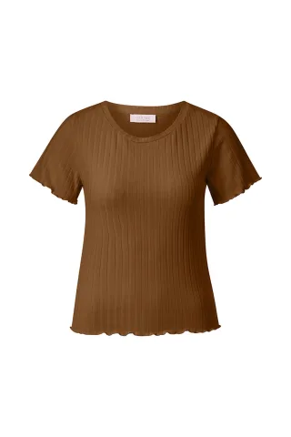 Rich & Royal - Rib T- Shirt hazel - Gr. - XL