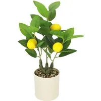 Kunstpflanze Künstlicher Zitronenbaum mit Früchten im Topf Zitronenbaum, I.GE.A., Höhe 40 cm, Kunstpflanze Kunstbaum Deko Früchtebaum Kunstpflanze Zimmerpflanze