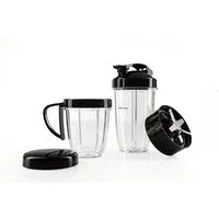 GOURMETmaxx Küchenmaschinen Zubehör-Set Zubehör-Set L 6-tlg. schwarz für Nutrition Mixer, für Nutrition Mixer umfangreich 6-fach-Präzisionsklinge To-Go