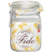 Bormioli Rocco Vorratsglas Fido, Glas, (Set, 6-tlg., 6 Stück, 1,0l Fassungsvermögen), luftdicht verschließbar, mit Bügelverschluß