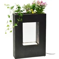 dobar Gartenbrunnen Großer Design-Gartenbrunnen mit LED´s rechteckig