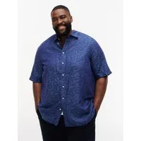 Tommy Hilfiger Big & Tall Kurzarmhemd BT-LI TENCEL JAQUARD Große Größen, Kentkragen, regular fit