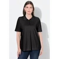 Ulla Popken Poloshirt Poloshirt längere Knopfleiste Polokragen Halbarm