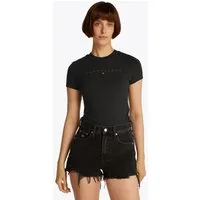 Tommy Jeans Curve T-Shirt TJW SLIM TONAL LINEAR TEE EXT in Großen Größen, Logodruck, Figurbetont