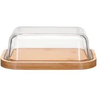 Lacers Butterdose Nachhaltige & BPA-freie 640ml Butterdose aus Glas mit Bambusdeckel, (1-tlg)