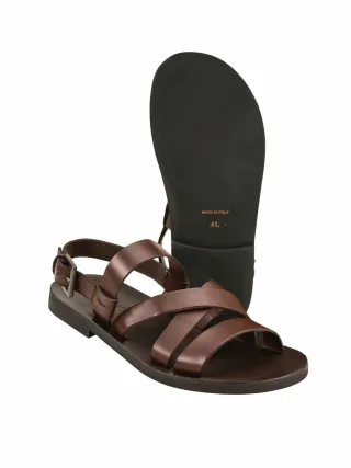Mey & Edlich Herren Kreuz-Sandale Braun Obermaterial, Futter, Decksohle: Kalbleder