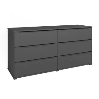 Vicco Kommode, Anthrazit, Holzwerkstoff, 6 Fächer, 6 Schubladen, Rechteckig, 160x77.6x48 cm, Wohnzimmer, Kommoden & Sideboards, Kommoden