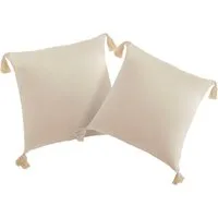 LeGer Home by Lena Gercke Dekokissen Jada, Kissenhülle ohne Füllung,Reißverschluß, 2er Set, modern, 50x50, Quaste