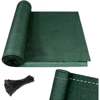 FIVMEN Balkonsichtschutz Zaunblende Schattiernetz Tennisblende Sichtschutz Zaun, Dunkelgrün Blende Sonnenschutz mit Kabelbinder für Garten, Balkon, 150 g/m² HDPE