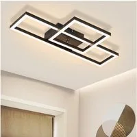 ZMH LED Deckenleuchte Wohnzimmer- Schwarz/Weiß 2 Rahmen 3000K Deckenlampe für Flur Küche