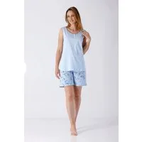 Hajo Schlafanzug Damen Schlafanzug Shorty Träger Premium Cotton