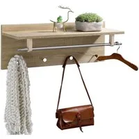 IDIMEX Garderobenhalter ULF, Wandgarderobe mit Kleiderhaken und Hutablage, Flurmöbel sonoma eiche