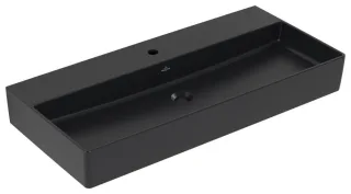 Villeroy & Boch Waschtisch Memento 2.0 1000x470mm,, 1 Hahnloch o ÜL Unterseite geschl Pure Blackc+ 4A221HR7