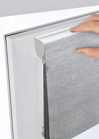 bonprix Faltrollo zum Bohren an Wand oder Fenstersturz, silber, Gr.130x100 cm, Modernes Rollo