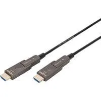 HDMI / Micro HDMI AOC Hybrid Glasfaserkabel, UHD 4K schwarz, 20 Meter, abnehmbare Stecker