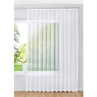 Gardinenbox Bogenstore (1 St), Kräuselband, transparent, Jacquard, Store Jacquard Isabella Kräuselband Universalband Weiß Längsstreifen T
