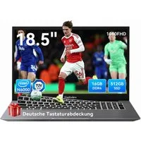 blackview 18.5" Laptop, Intel Core N6000 16GB RAM 512GB SSD, Windows 11 Notebook (Intel N150 Intel Core N150, 16 GB, 512 GB SSD, Windows 11 Pro, FHD+ IPS, Silikon-Tastaturschutzfoli)