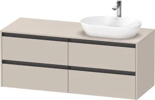 Duravit Ketho.2 Konsolenwaschtischunterbau wandhängend Taupe Matt 1400x550x568 mm - K24898R91910000 K24898R91910000