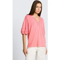 TOM TAILOR T-Shirt T-Shirt (im Einserpack) Blusenshirt mit Spitzendetails
