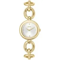 BOSS Quarzuhr LIVE 1502792, Armbanduhr, Damenuhr, Edelstahlarmband, analog, Glassteine