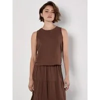 Apricot Shirttop Zweilagiges Top in unifarben