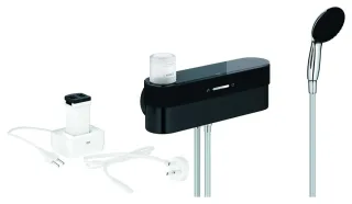 GROHE Starterset Dusche Purefoam 103367, mit Handbrause/Schlauch schwarz/chrom, 1033670000 1033670000