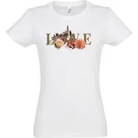 Urban Backwoods Print-Shirt Love Flowers Damen T-Shirt Blumen Blume Liebe Tattoo Art Girl Gothic (1-tlg) Romantic Rockabella Flower Roses
