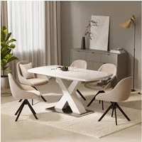 Vicco Esstisch Chinto, Weiß, 120-160 x 80 cm ausziehbar (1-St)
