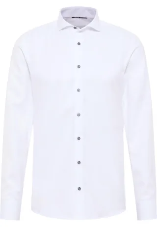 ETERNA - Slim Fit: Langarmhemd weiß - Gr. - 40